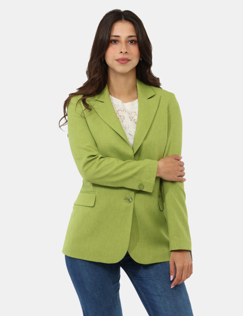 Abbigliamento donna scontato - Blazer Materica Verde