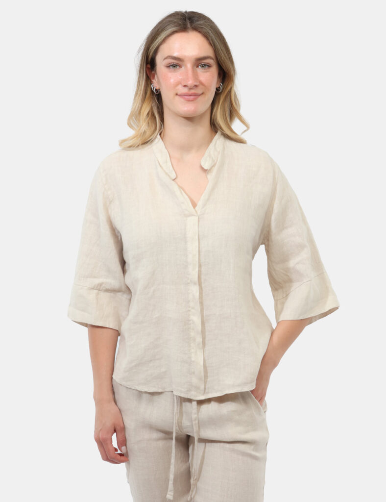 Camicia bluse elegante da donna scontata - Blusa Rue De Clerie Beige