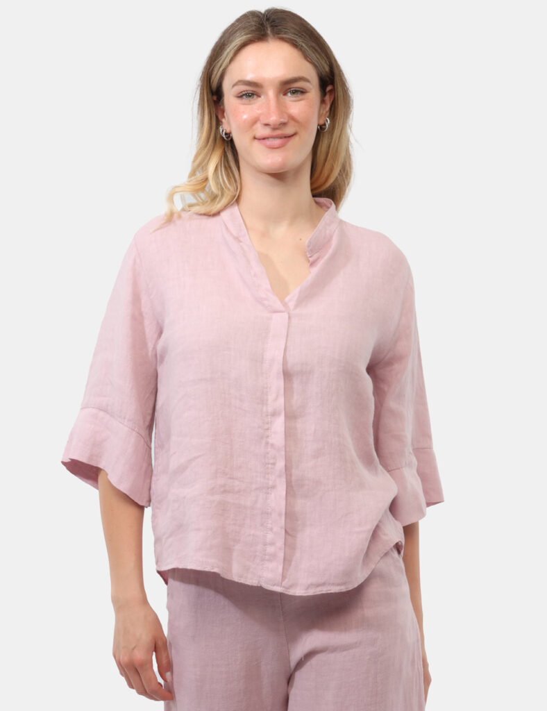 Camicia bluse elegante da donna scontata - Blusa Rue De Clerie Rosa