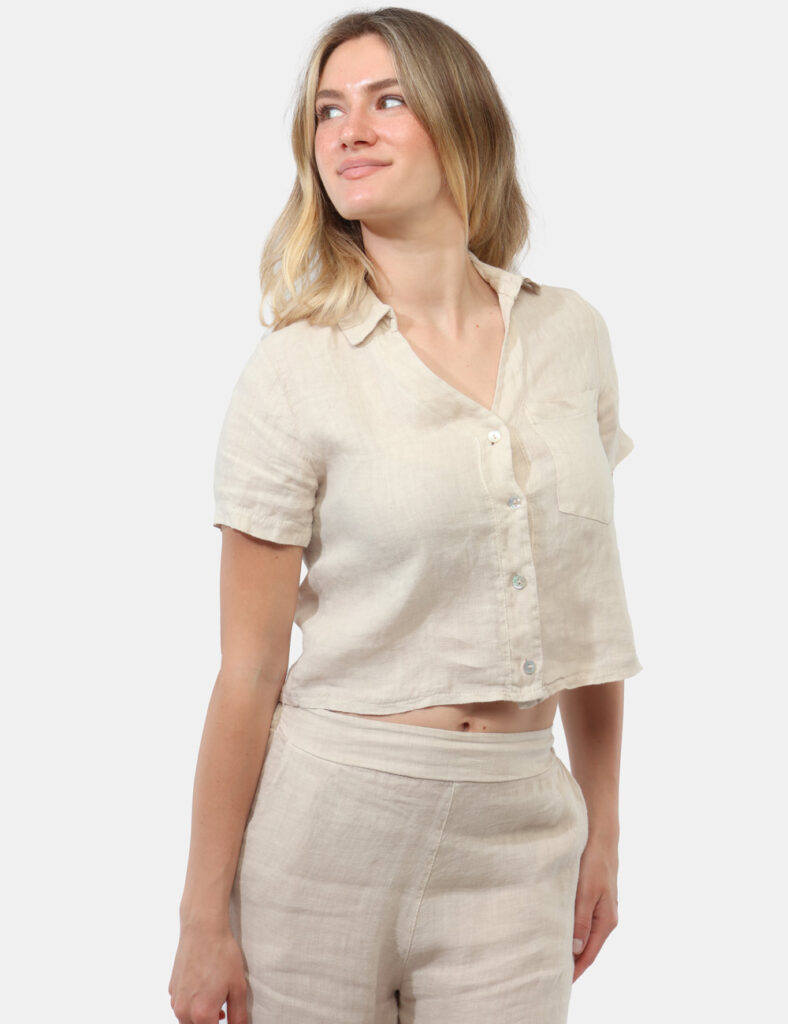 Camicia bluse elegante da donna scontata - Camicia Rue De Clerie Beige