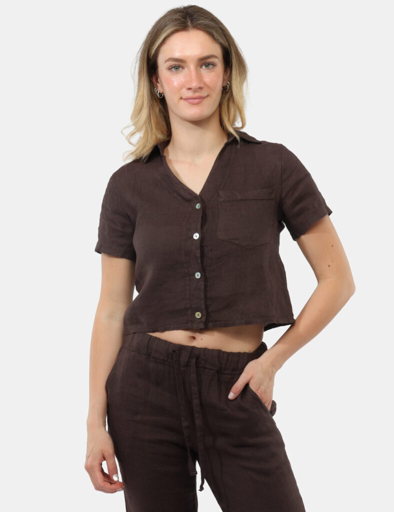 Camicia bluse elegante da donna scontata - Camicia Rue De Clerie Marrone
