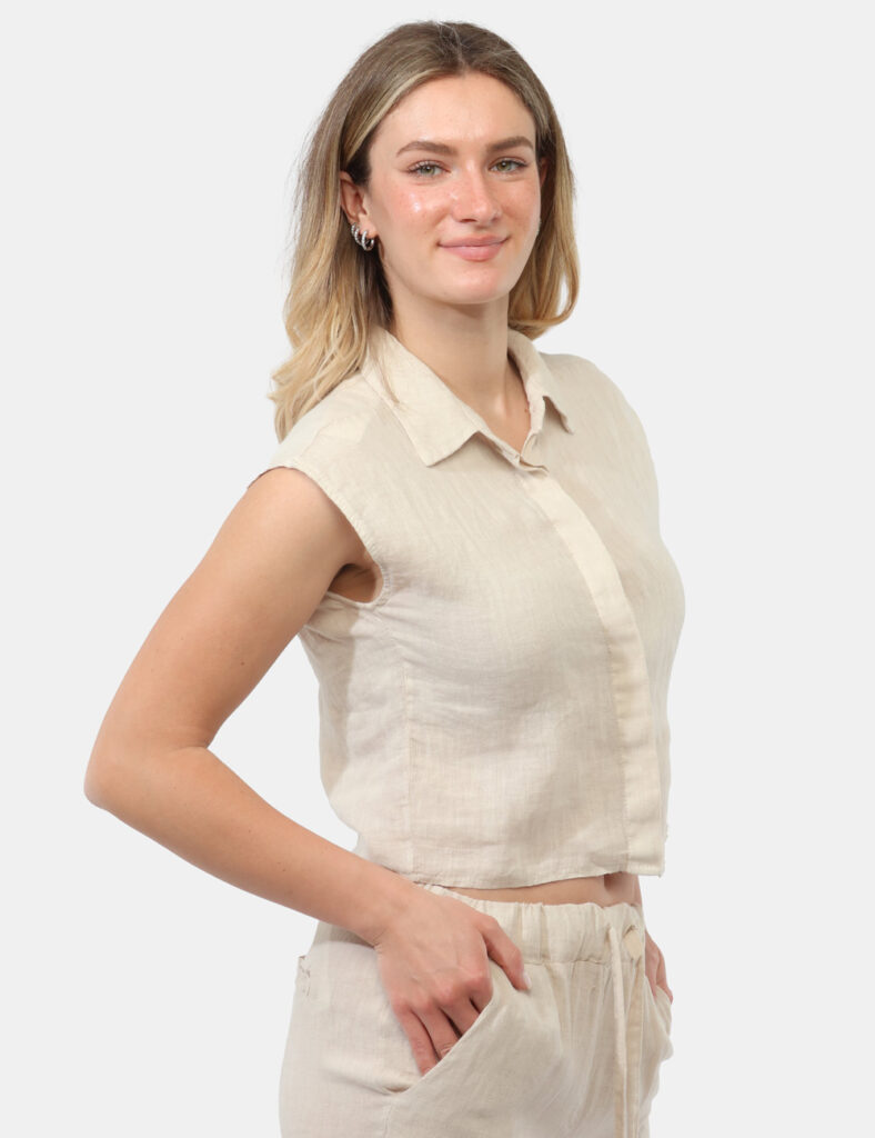 Camicia bluse elegante da donna scontata - Camicia Rue De Clerie Beige