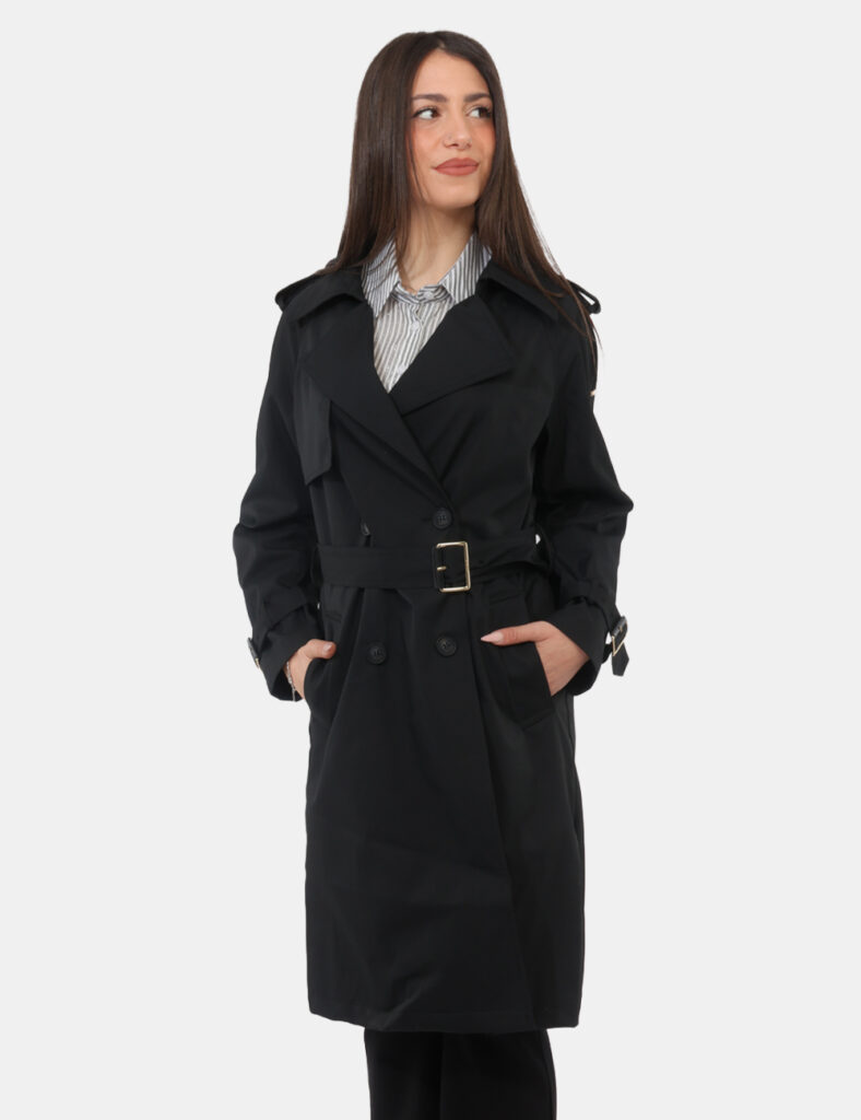 Abbigliamento donna scontato - Trench Yes Zee Nero
