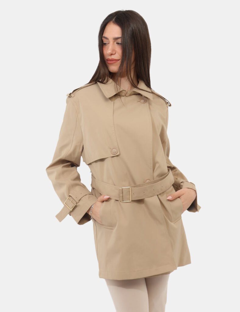 Abbigliamento donna scontato - Trench Yes Zee Beige