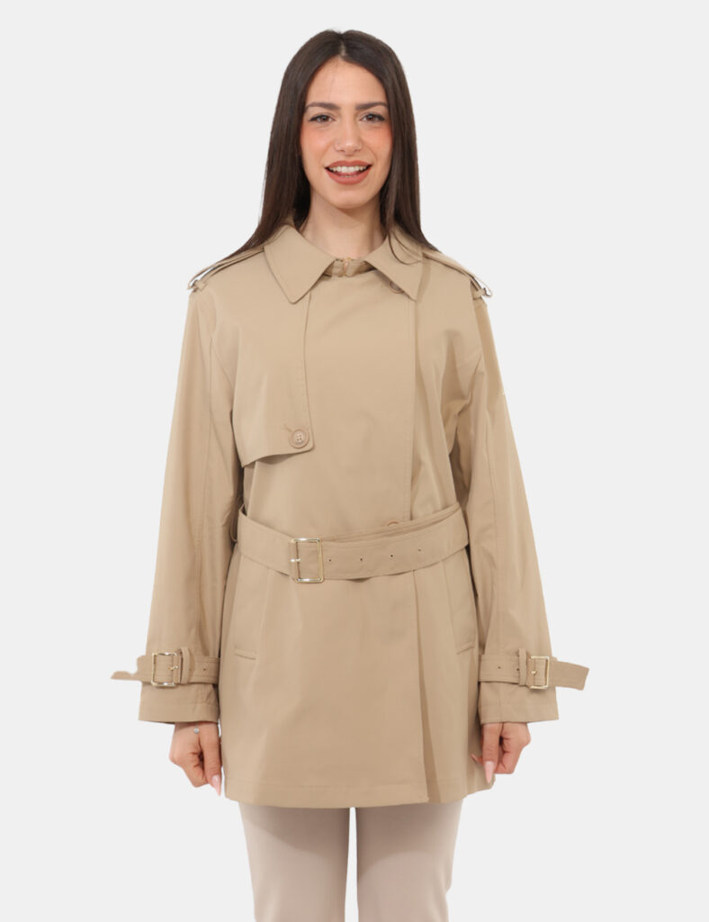 Abbigliamento donna scontato - Trench Yes Zee Beige