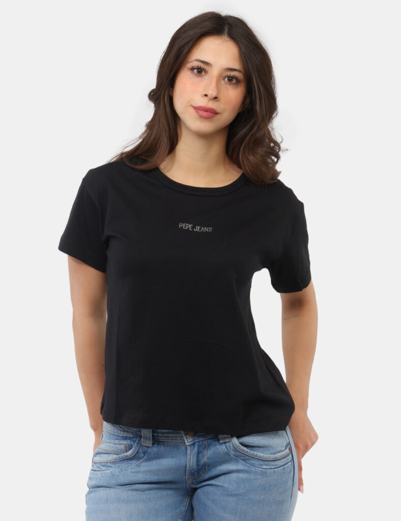 Abbigliamento donna scontato - T-shirt Pepe Jeans Nera