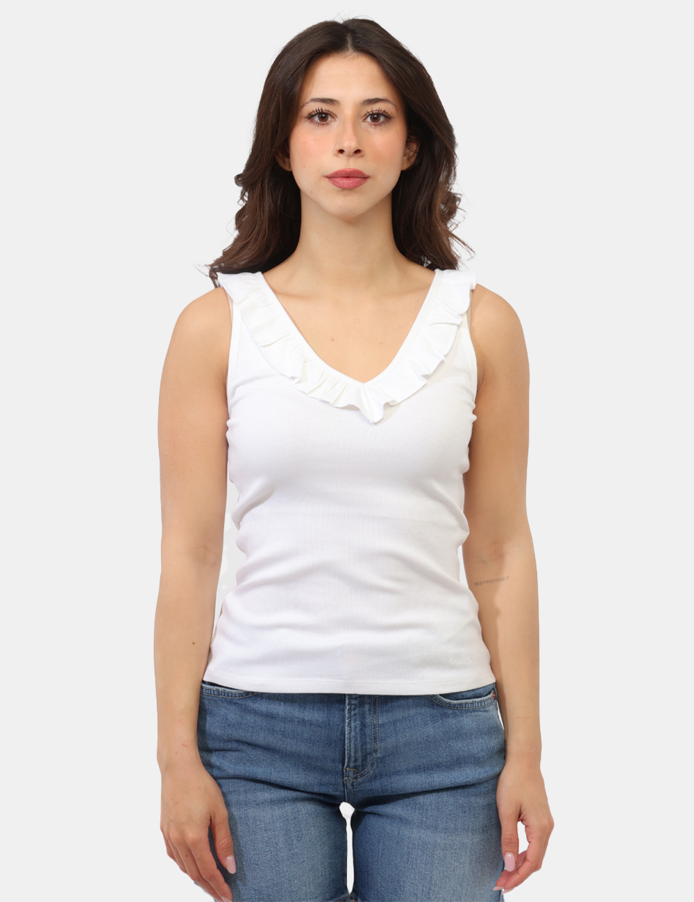 PL506050-OB_WHITE-P800_PE26_5 Top Pepe Jeans Bianco - Top PEPE JEANS Bianco da donna Il Top PEPE JEANS Bianco è un capo essenziale e raffinato, perfetto p
