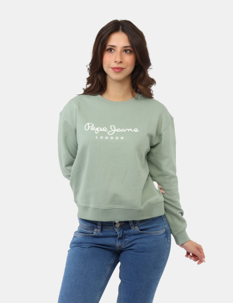 Felpa Pepe Jeans Verde - Felpa PEPE JEANS Verde da donna La Felpa PEPE JEANS Verde è il capo perfetto per aggiungere un tocc