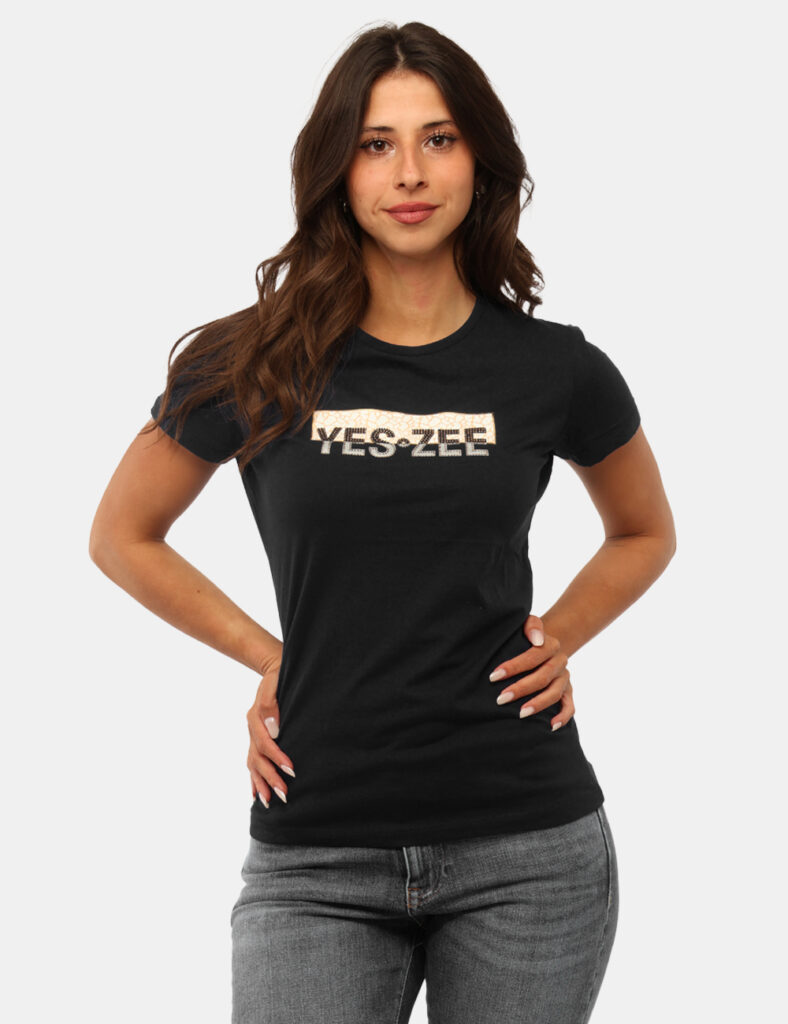 Abbigliamento donna scontato - T-shirt Yes Zee Nero
