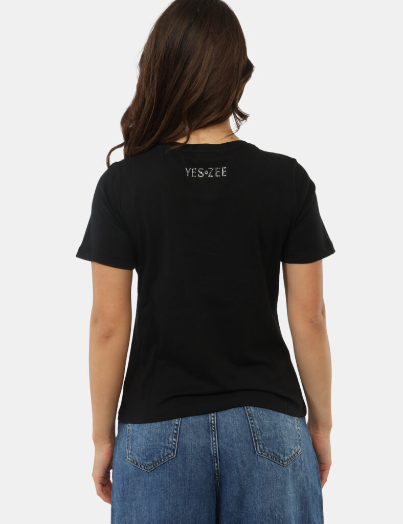 Abbigliamento donna scontato - T-shirt Yes Zee Nero