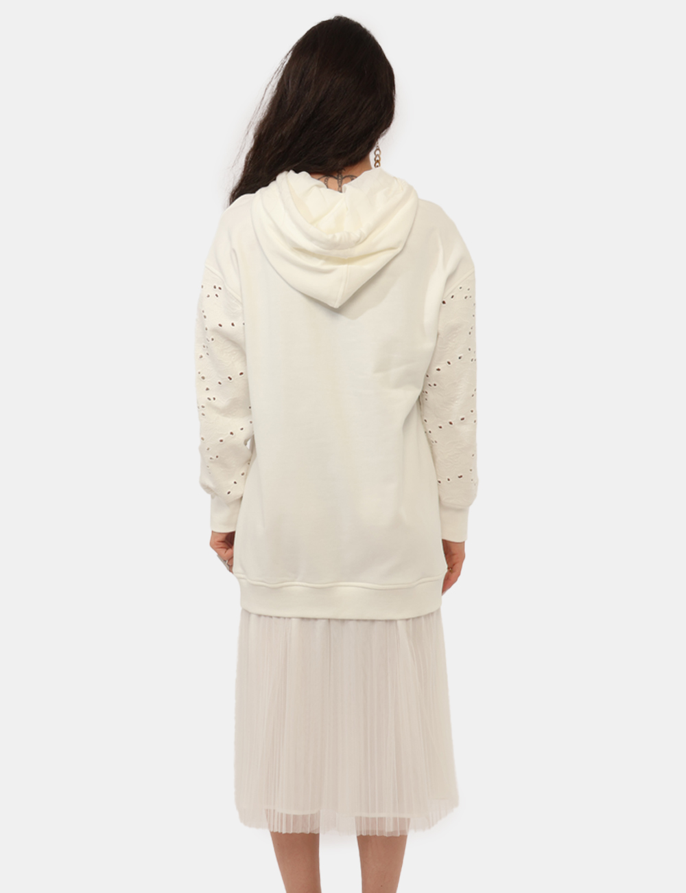 241LL-2JGG-SB_OFF-WHITE_PE26_2 Vestito Twin Set Bianco - Vestito TWIN SET Bianco da donna Originale, femminile e ricco di dettagli ricercati, questo Vestit