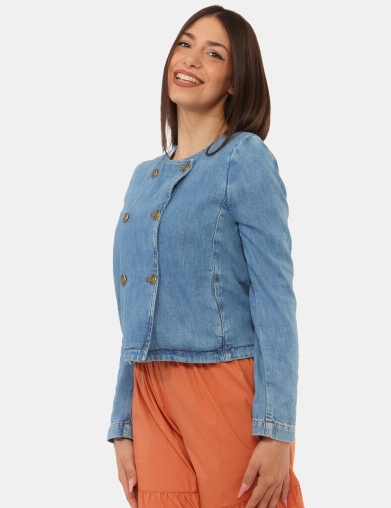 Abbigliamento donna scontato - Giacca Twin Set Azzurra in denim