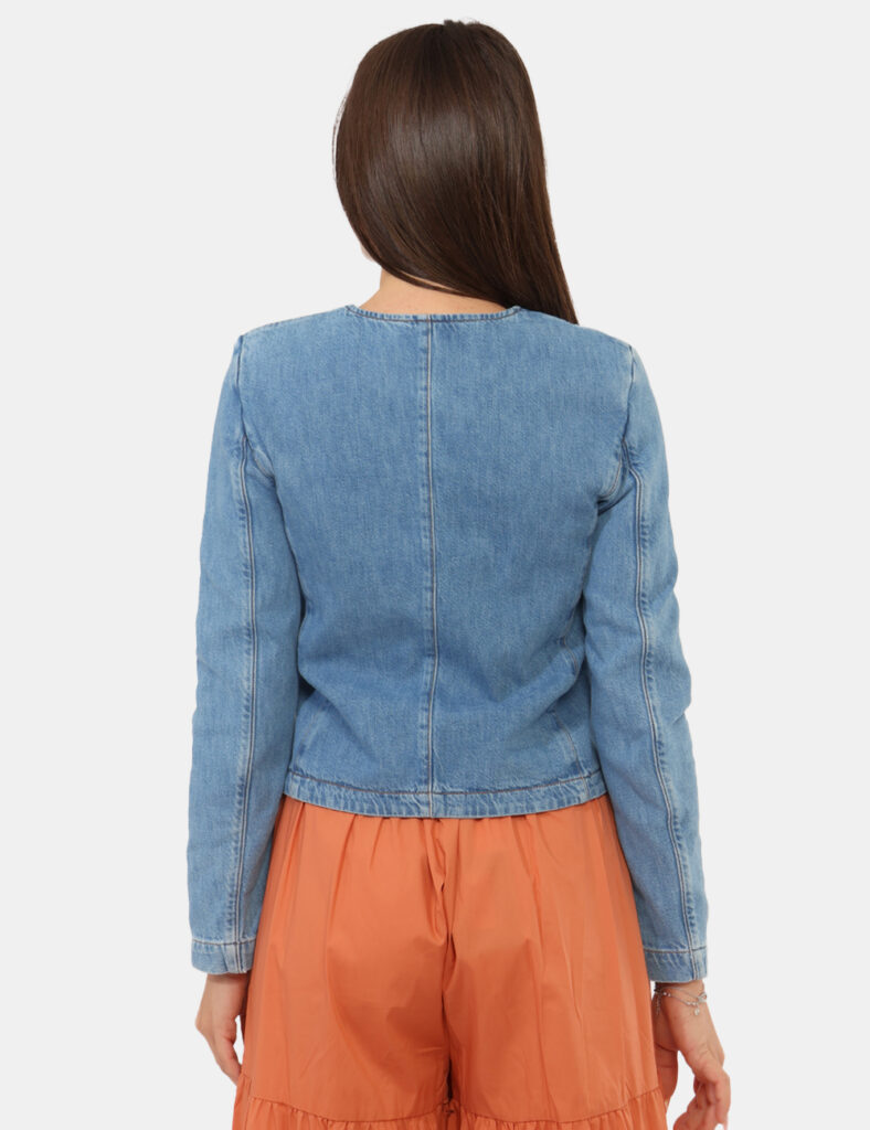 Abbigliamento donna scontato - Giacca Twin Set Azzurra in denim