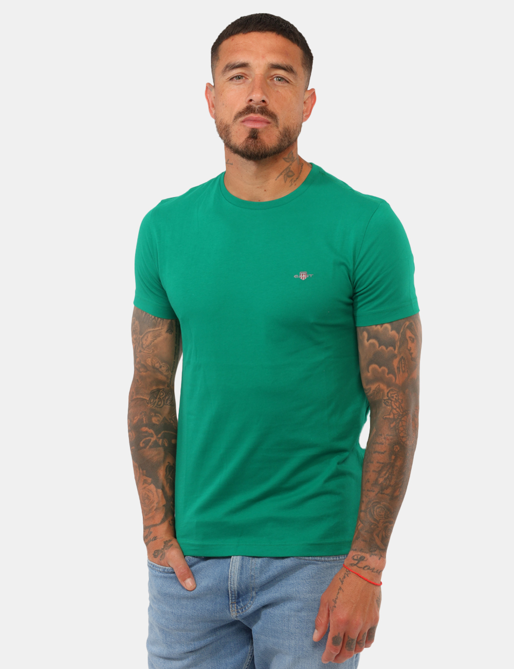 2501-2003185-SB_322_PE26_1 T-shirt Gant Verde - T-shirt GANT Verde da uomo Versatile, fresca e dallo stile essenziale, questa T-shirt GANT Verde è il c