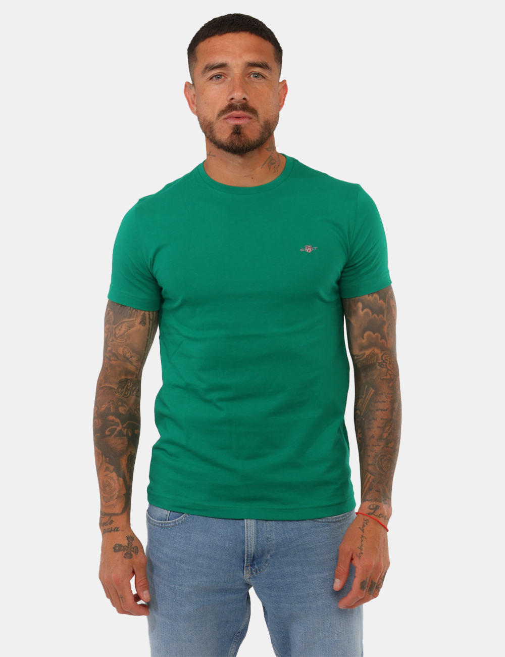 2501-2003185-SB_322_PE26_5 T-shirt Gant Verde - T-shirt GANT Verde da uomo Versatile, fresca e dallo stile essenziale, questa T-shirt GANT Verde è il c