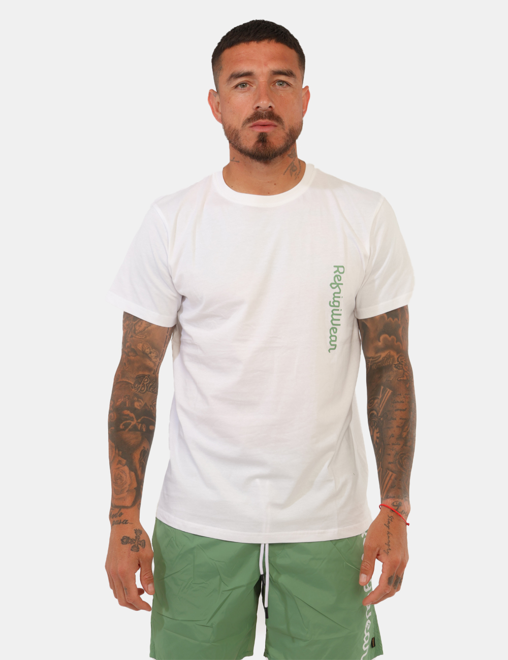 26MTS01-SB_OPTICAL-WHITE_PE26_5 T-shirt Refrigiwear Bianco - T-shirt REFRIGIWEAR bianca da uomo Essenziale, fresca e perfetta per completare i look casual d