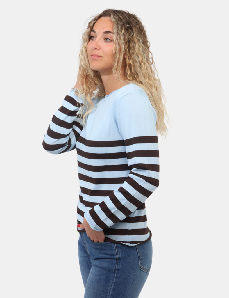 Abbigliamento donna scontato - Maglia Materica Blu