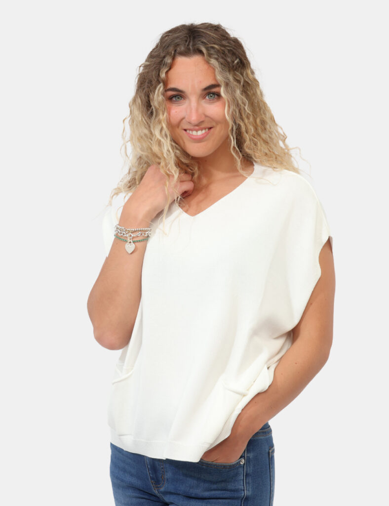 Abbigliamento donna scontato - Gilet Materica Bianco