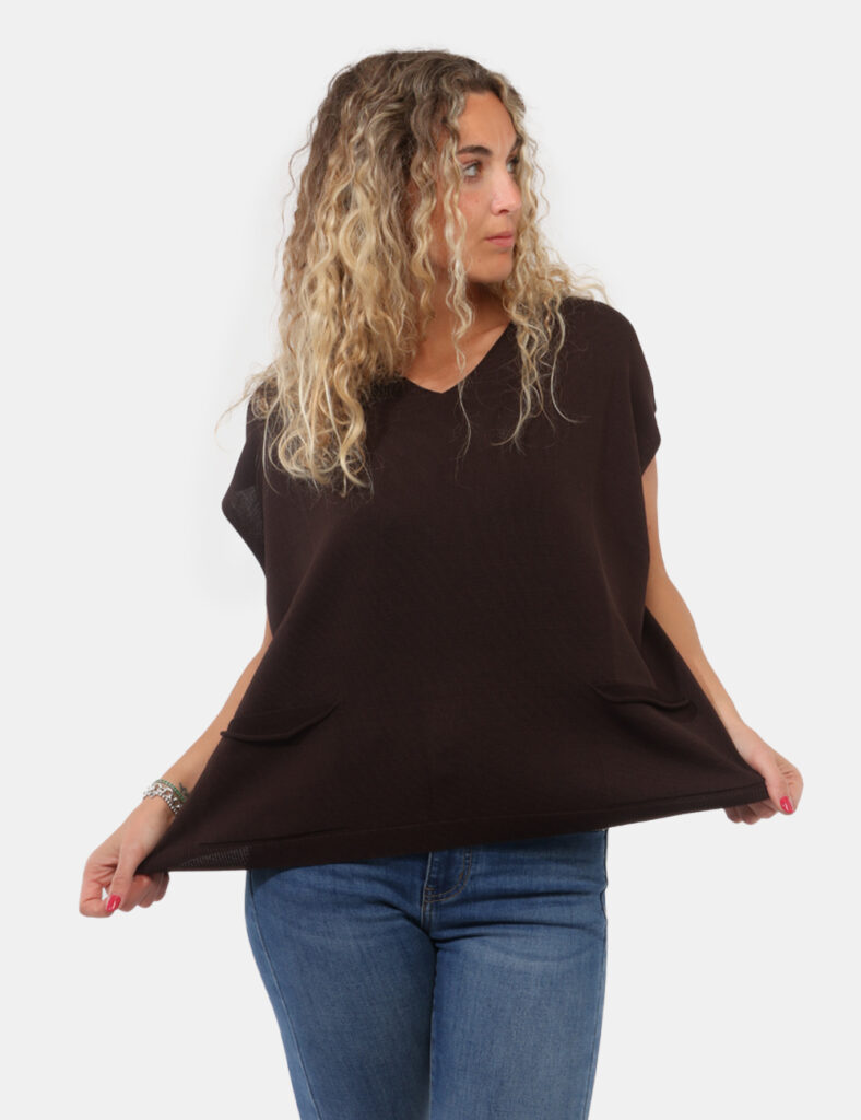 Abbigliamento donna scontato - Gilet Materica Marrone