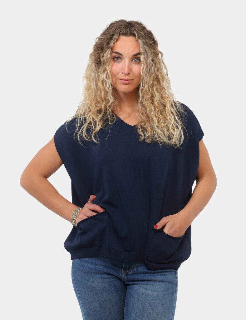 Abbigliamento donna scontato - Gilet Materica Blu