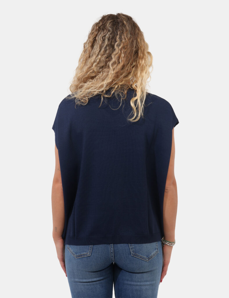 Abbigliamento donna scontato - Gilet Materica Blu