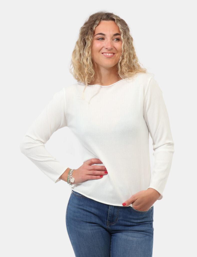 Abbigliamento donna scontato - Maglia Materica Bianca