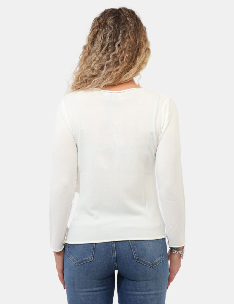 Abbigliamento donna scontato - Maglia Materica Bianca