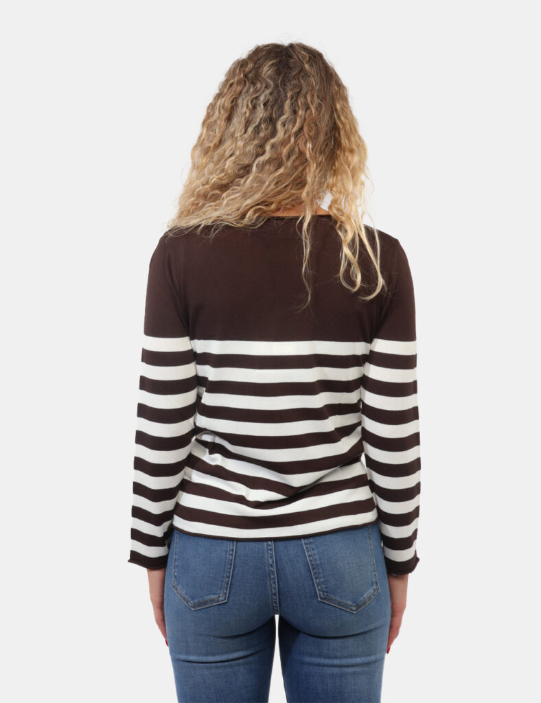 Abbigliamento donna scontato - Maglia Materica Marrone