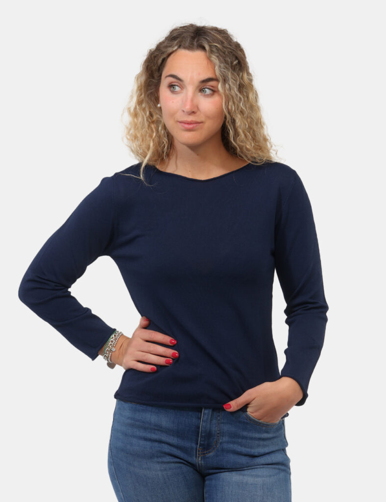 Abbigliamento donna scontato - Maglia Materica Blu