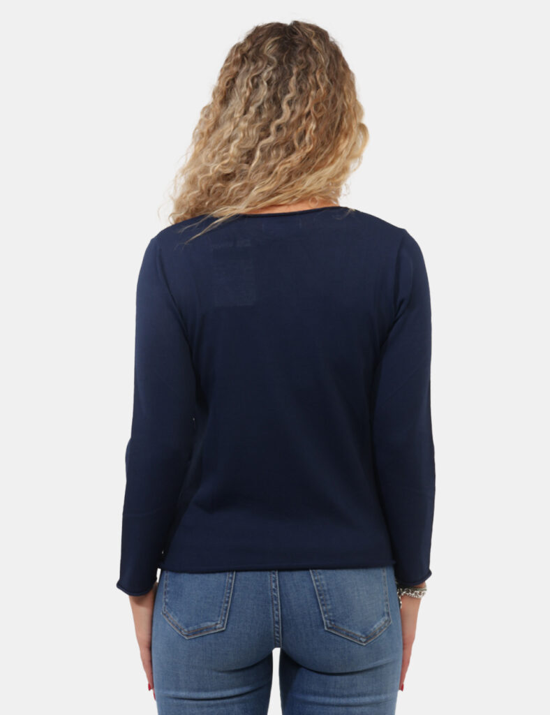 Abbigliamento donna scontato - Maglia Materica Blu