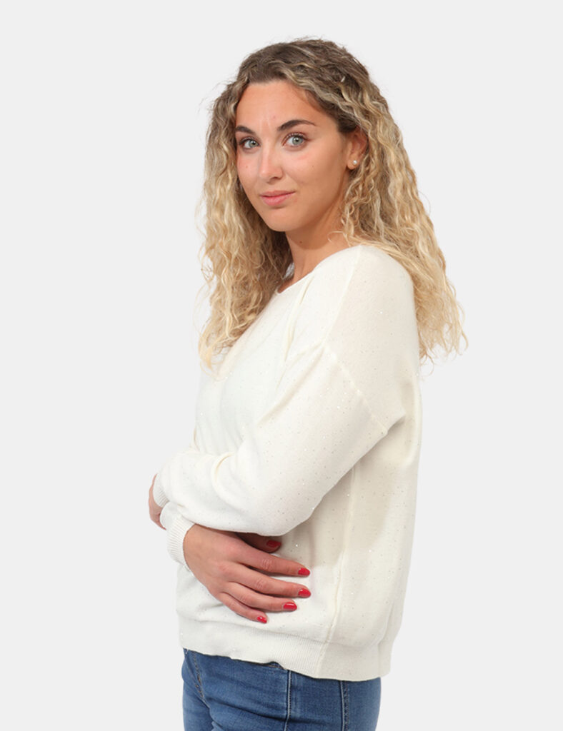 Abbigliamento donna scontato - Maglia Materica Bianca