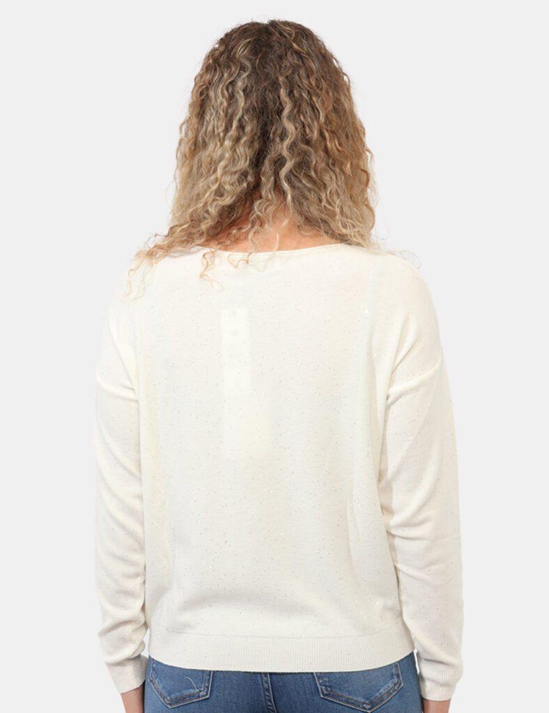 Abbigliamento donna scontato - Maglia Materica Bianca