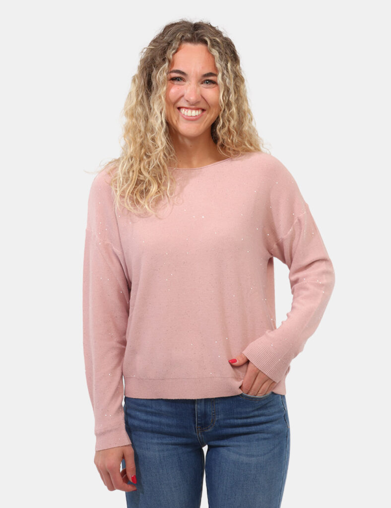 Abbigliamento donna scontato - Maglia Materica Rosa