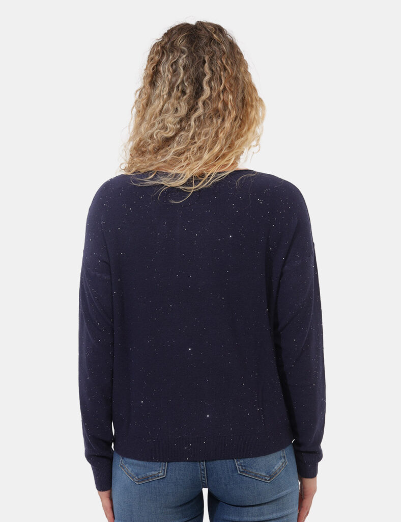 Abbigliamento donna scontato - Maglia Materica Blu