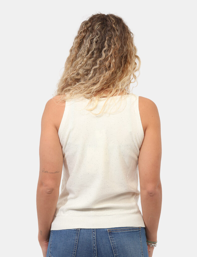 T-shirt da donna scontata - Top Materica Bianca