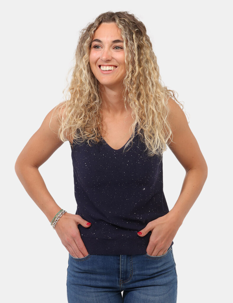 T-shirt da donna scontata - Top Materica Blu