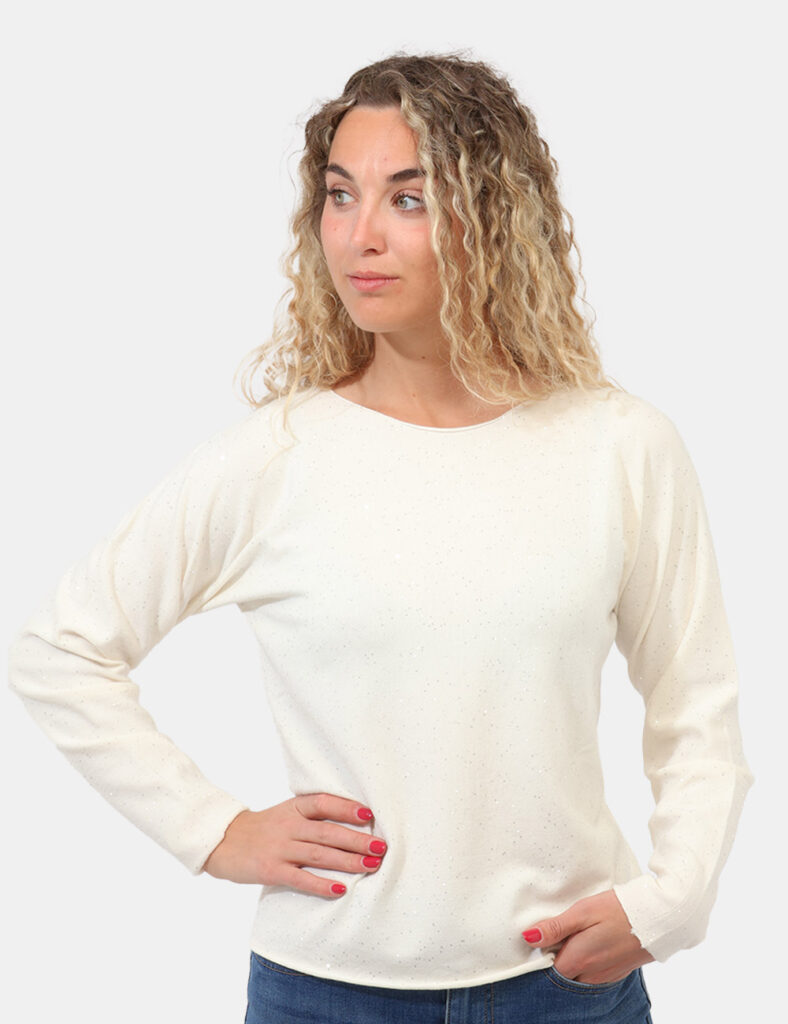 Abbigliamento donna scontato - Maglia Materica Bianca