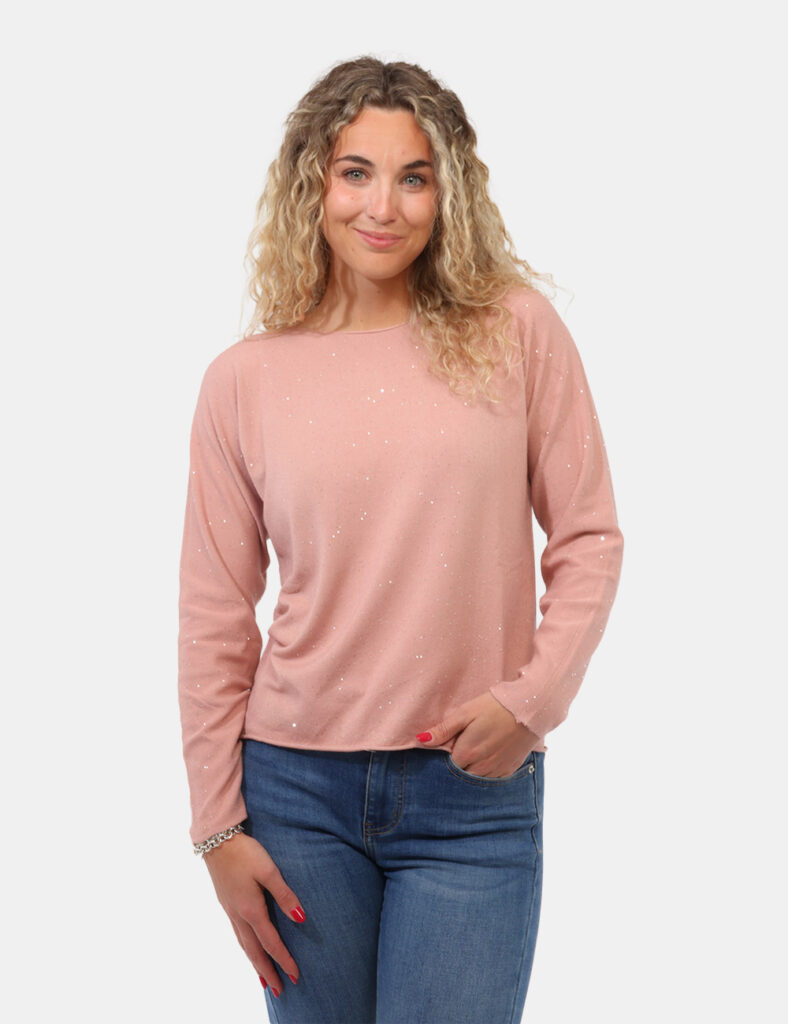 Abbigliamento donna scontato - Maglia Materica Rosa