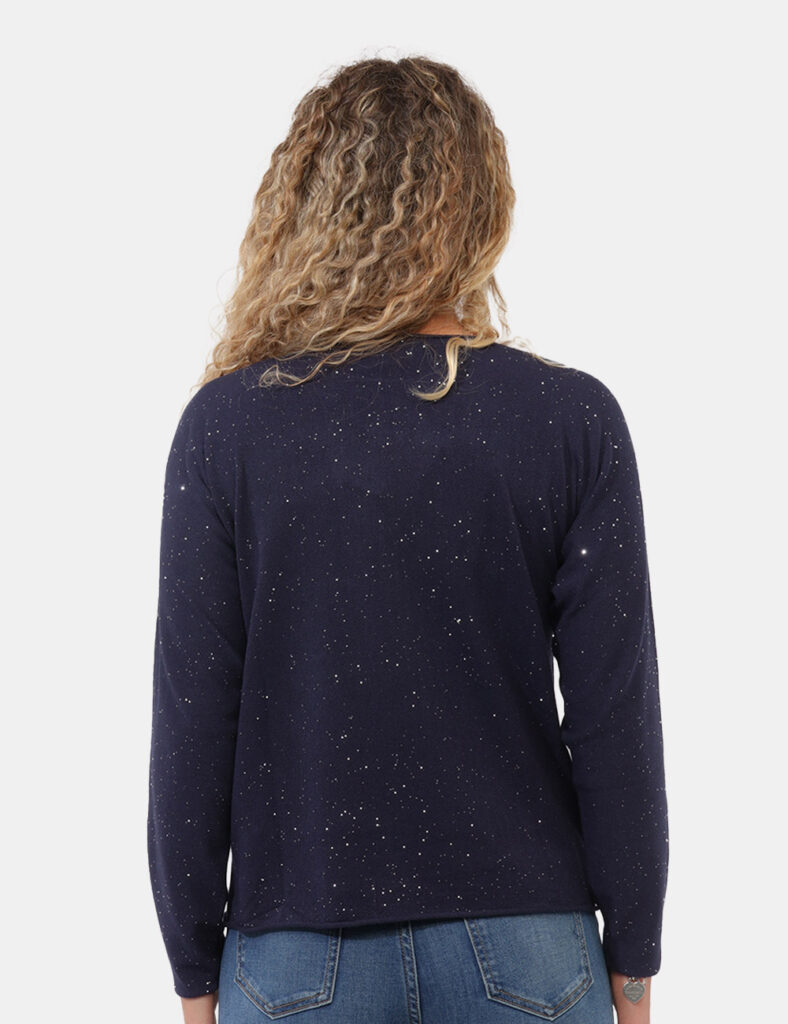 Abbigliamento donna scontato - Maglia Materica Blu