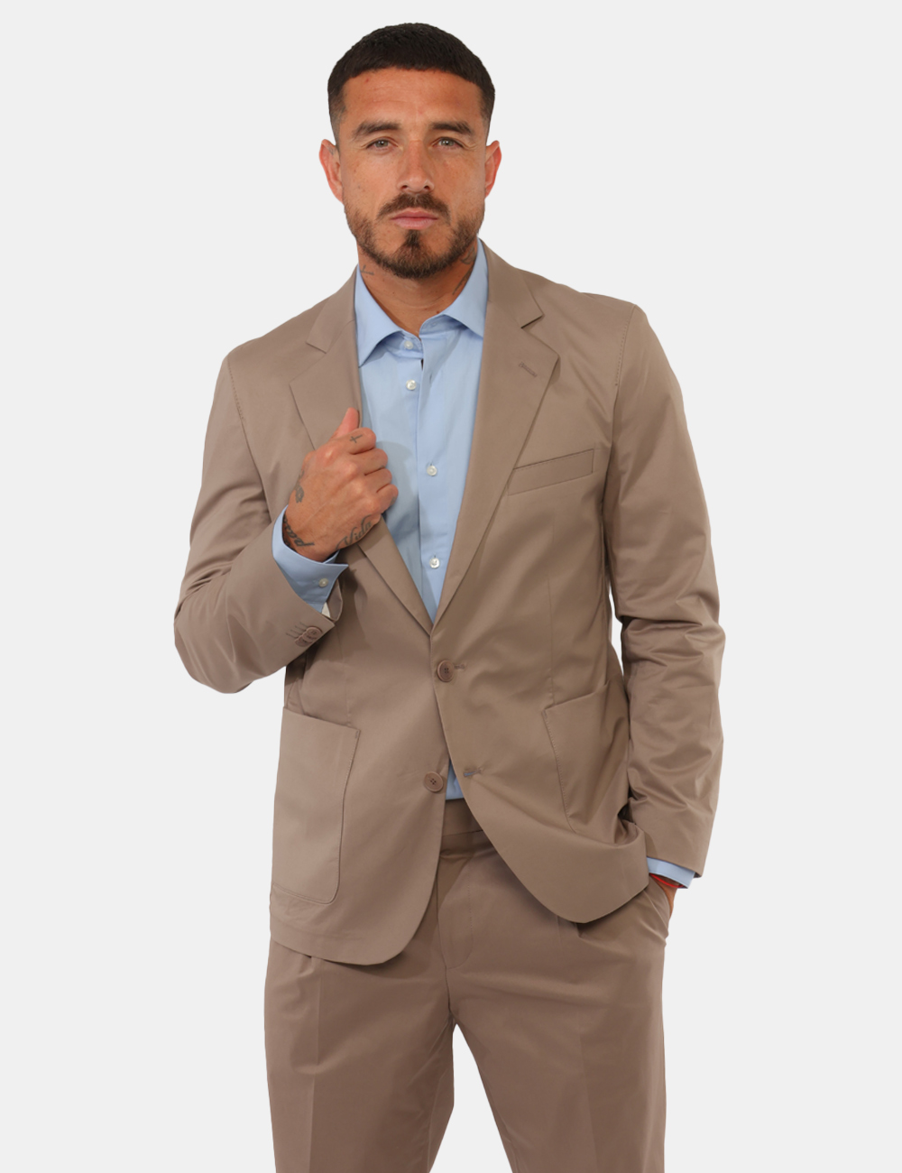 50559113-HANFRED262X-OB_LIGHT-PASTEL-BROWN_PE26_1 Blazer Hugo Marrone - Blazer HUGO Marrone da uomo Raffinato, contemporaneo e perfetto per la bella stagione: il Blazer HUGO