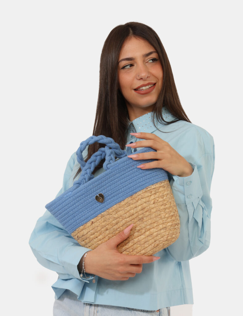 Borse tracolla da donna scontate outlet - Borsa Concept83 Azzurra
