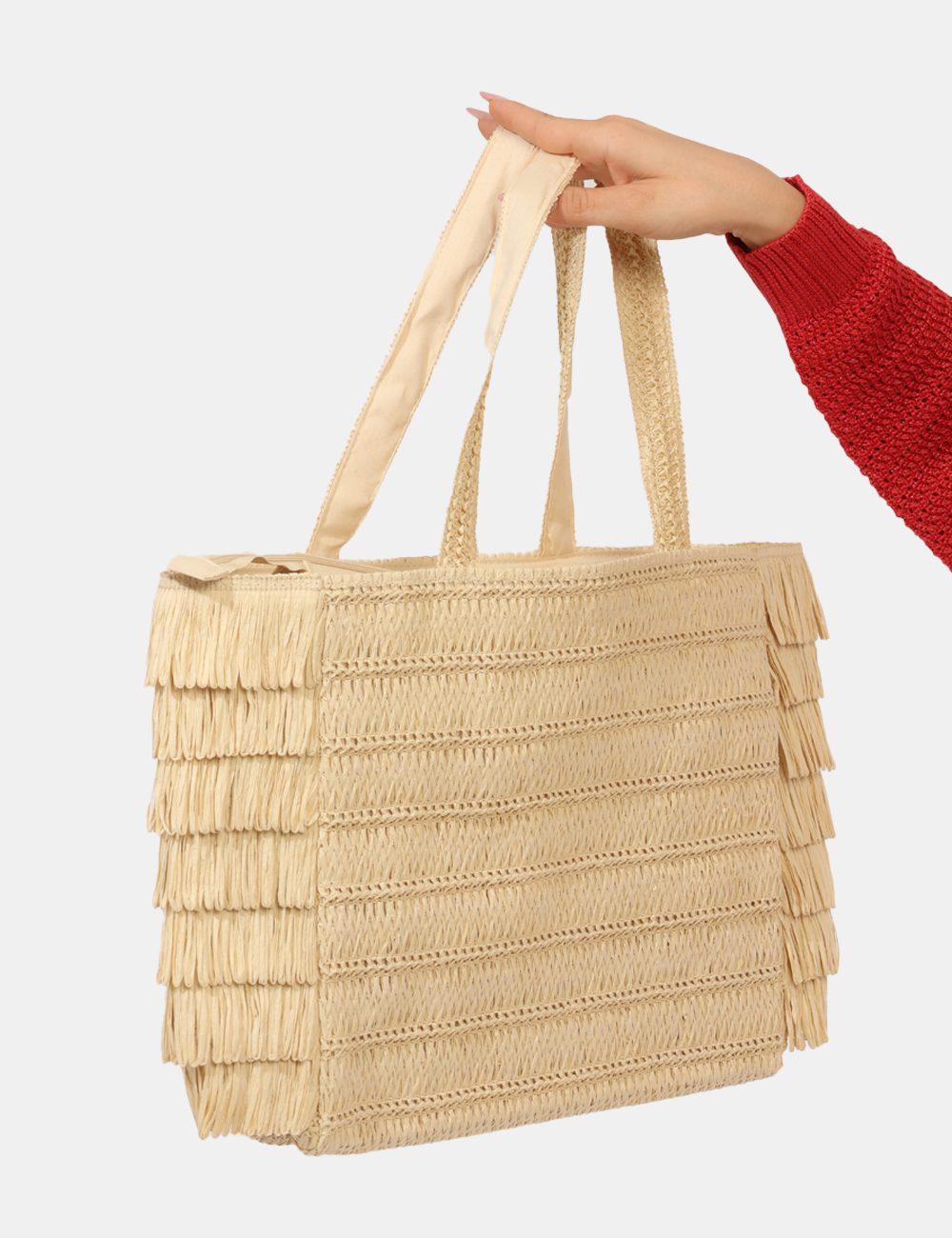 BP0364SP-OB_NATURAL_PE26_5 Borsa Concept83 Beige - Borsa CONCEPT83 beige da donna con frange laterali La Borsa CONCEPT83 Beige è l'accessorio ideale pe