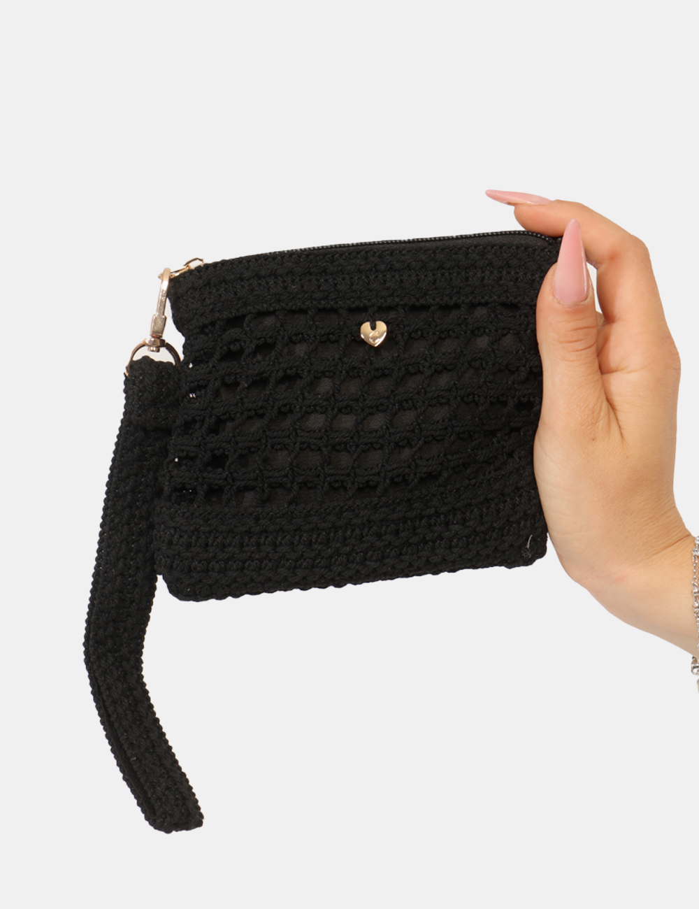 BP0375SP-OB_BLACK_PE26_6 Borsa Concept83 Nera - Borsa CONCEPT83 nera da donna traforata con polsiera La Borsa CONCEPT83 Nera è un accessorio compatto