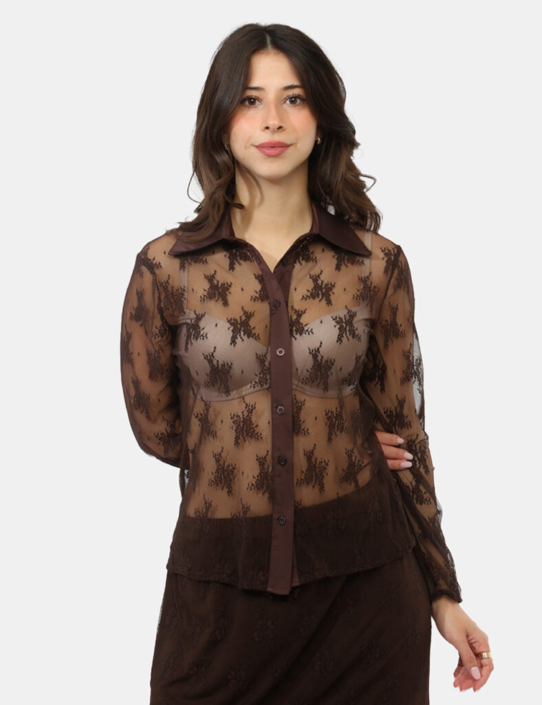 Camicia Materica Marrone