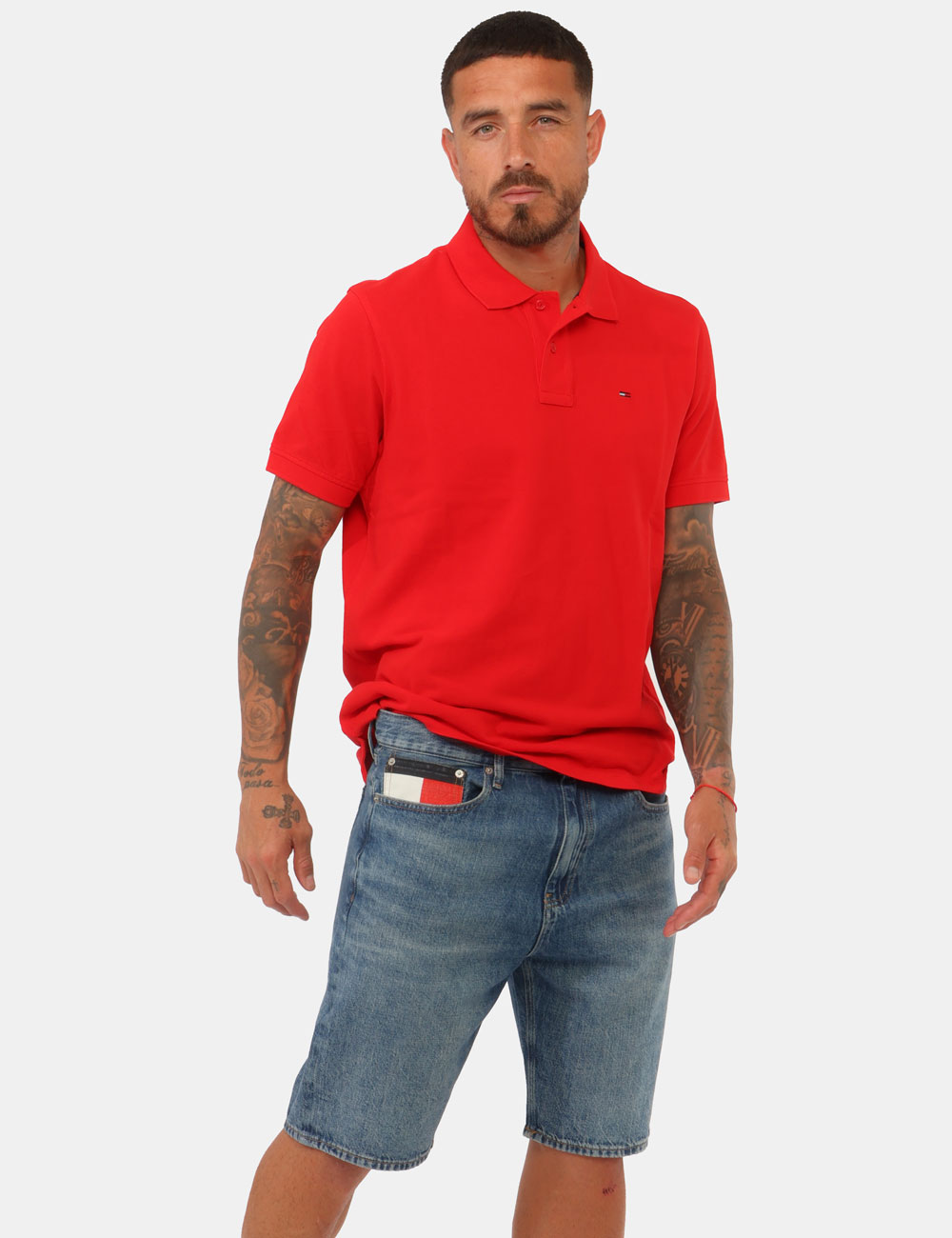 DM0DM22991-OB_1BK_PE26_1 Bermuda Tommy Hilfiger Blu - Bermuda TOMMY HILFIGER Blu da Uomo con Bandiera Stampata sulla Tasca Il Bermuda TOMMY HILFIGER