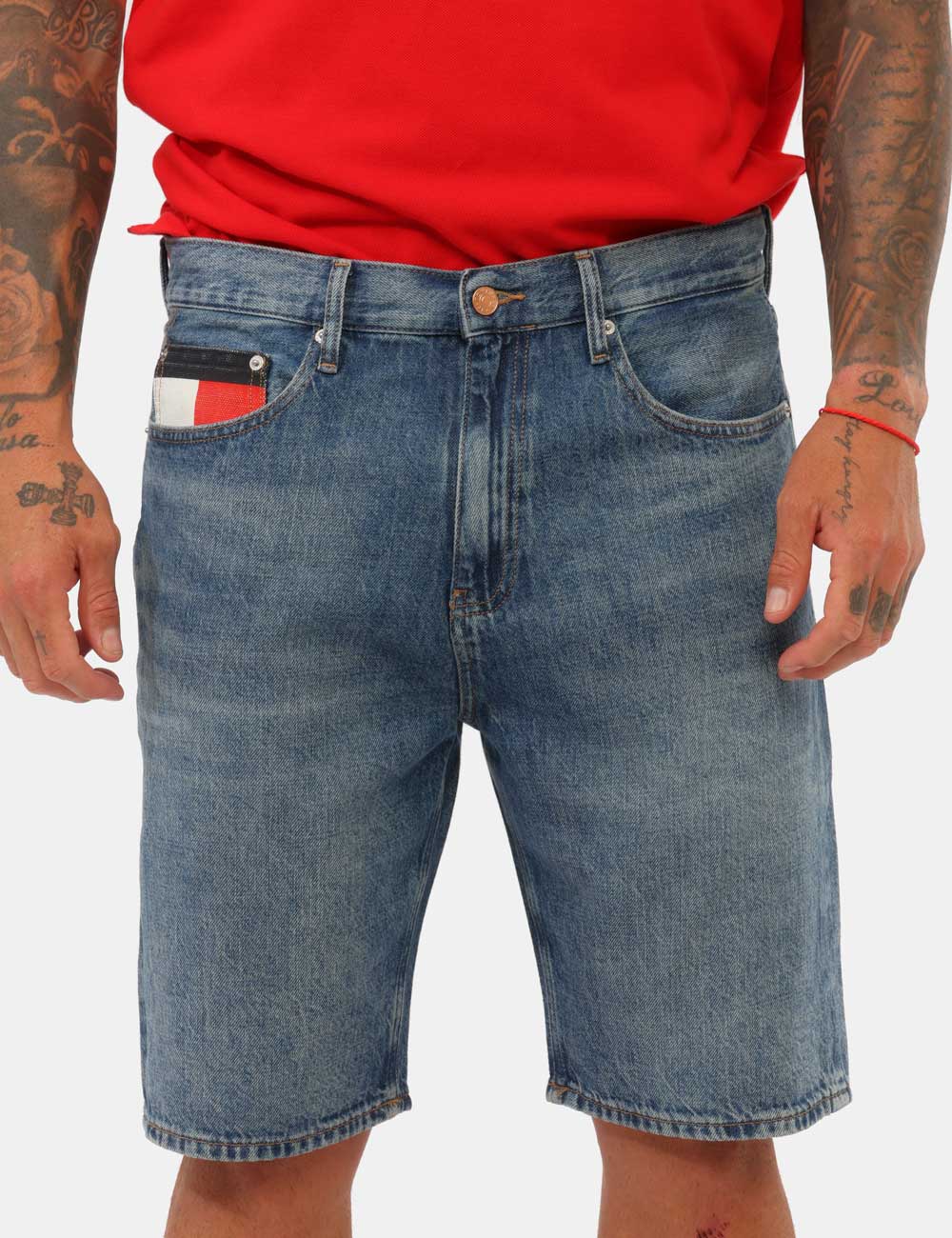 DM0DM22991-OB_1BK_PE26_6 Bermuda Tommy Hilfiger Blu - Bermuda TOMMY HILFIGER Blu da Uomo con Bandiera Stampata sulla Tasca Il Bermuda TOMMY HILFIGER