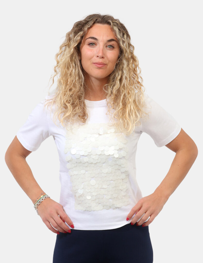 Abbigliamento donna scontato - T-shirt Materica Bianca