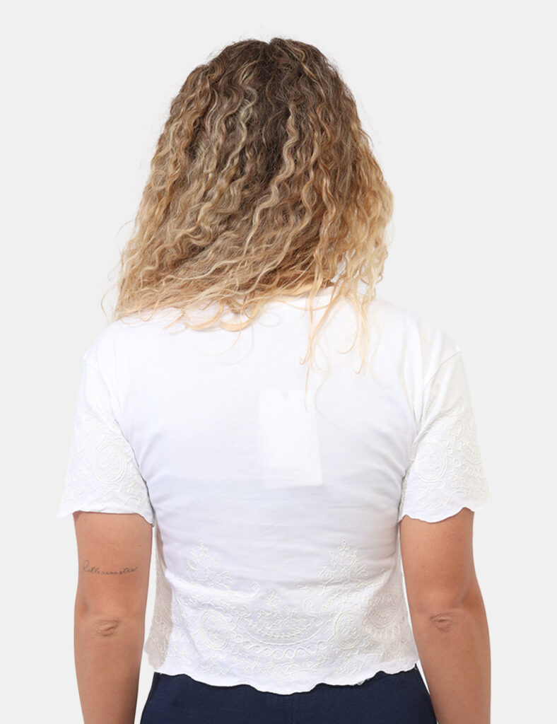 Abbigliamento donna scontato - T-shirt Materica Bianca