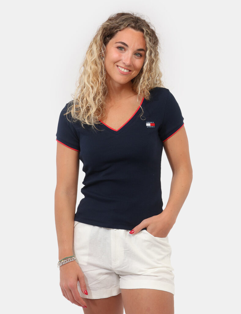 Abbigliamento donna scontato - T-shirt Tommy Hilfiger Blu