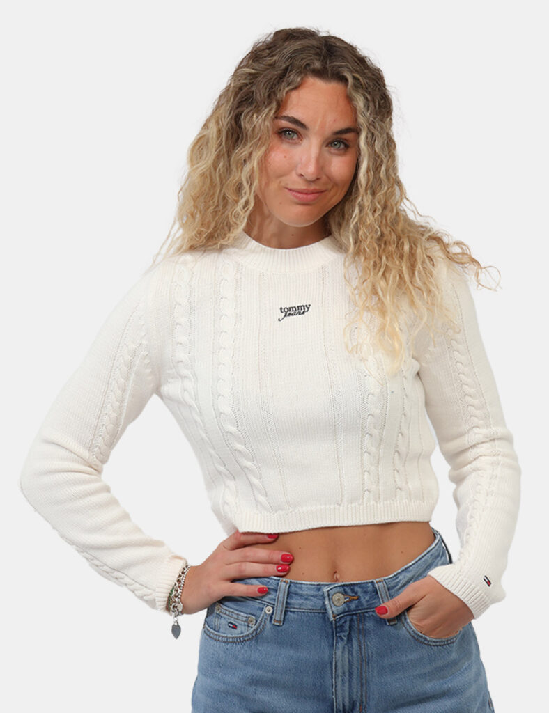 Abbigliamento donna scontato - Maglia Tommy Hilfiger Bianca